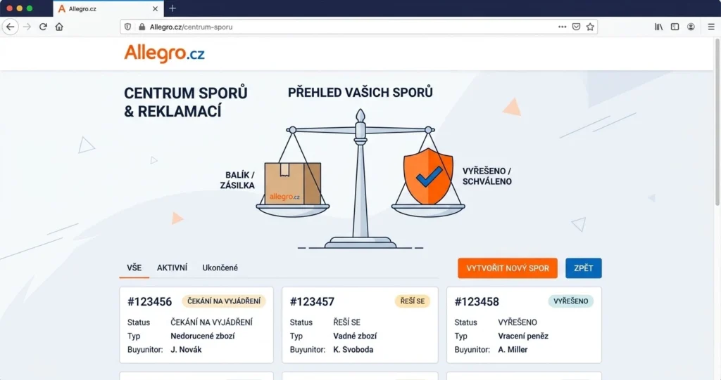 Спор (Diskuze) с продавцом bhptechmaster на платформе Allegro.cz